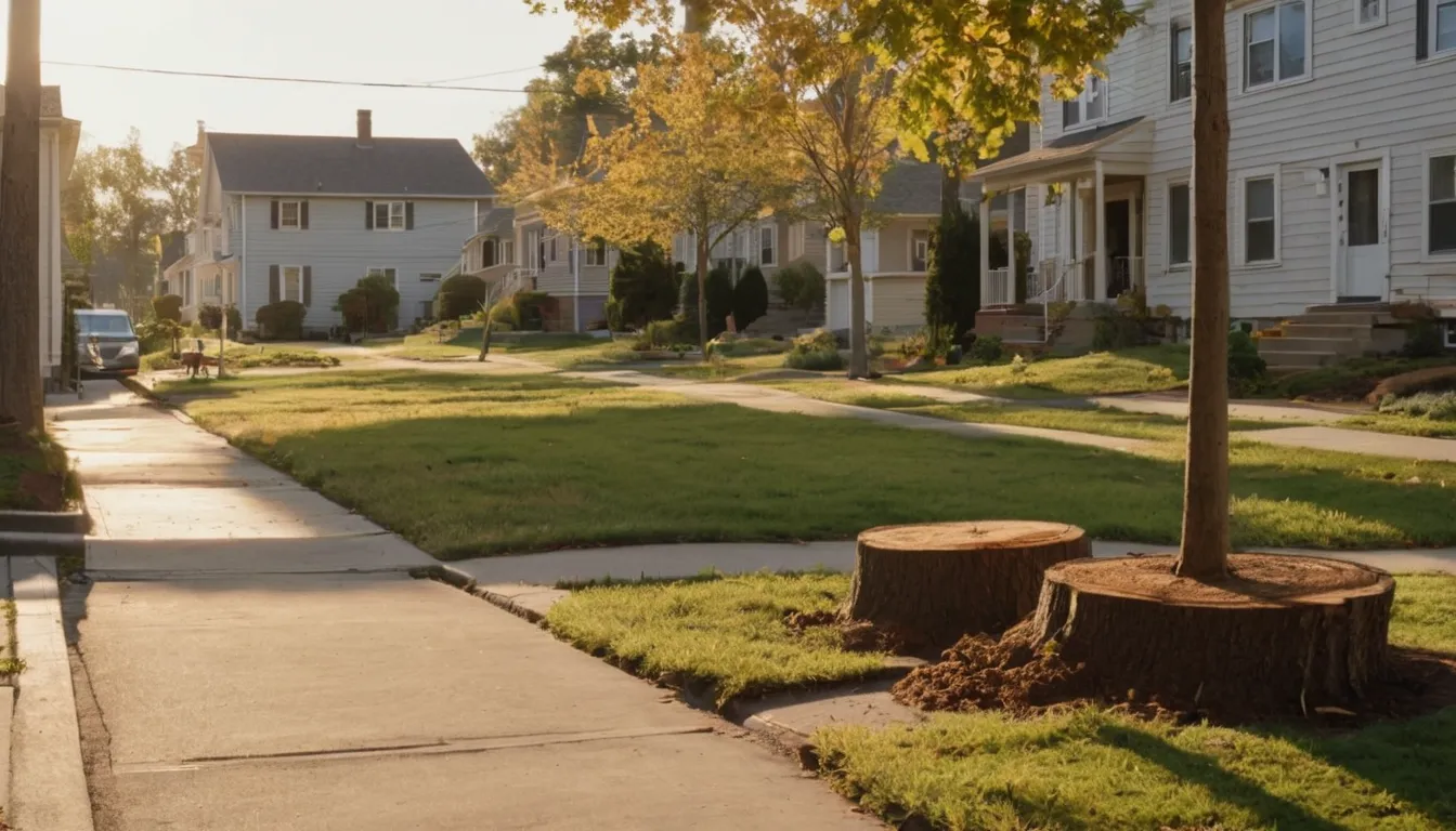 Tree and stump work on a residential street in Middleburg